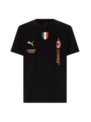 AC Milan 19 Champion Black Soccer Jerseys Mens Football Shirt 2022-2023