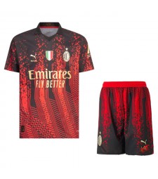AC Milan Fourth Soccer Kids Kit Youth Football Shirts Children Uniform 2022-2023