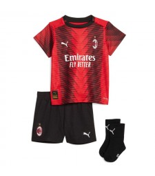 AC Milan Home Soccer Kids Kit Youth Football Shirts Children Uniform 2023-2024