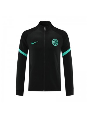 Inter Milan Black Green Soccer Jacket Men's Football Tracksuit Training 2021-2022