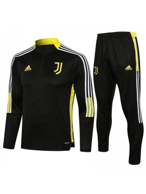 Juventus Black Yellow Men's Soccer Tracksuit Football Kit 2021-2022